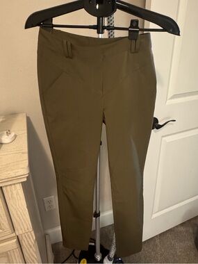 Rebecca Taylor Dark Olive Pants with Navy Trim
